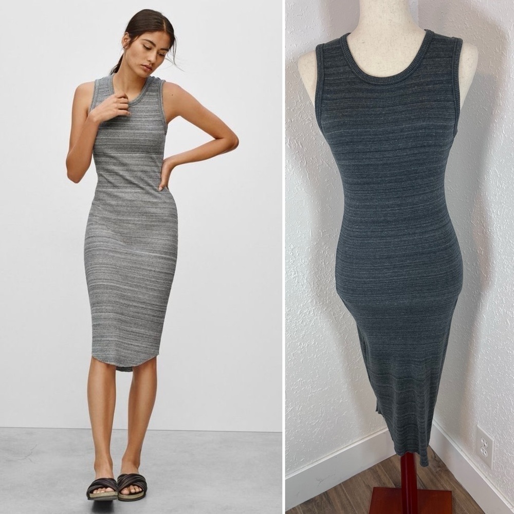 Aritzia Wilfred Free Lillian Ribbed Tank Midi Dress